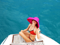 relaxing on the bow